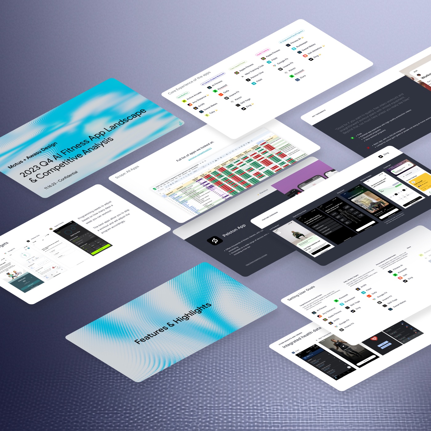Competitive landscape research across the fitness app market